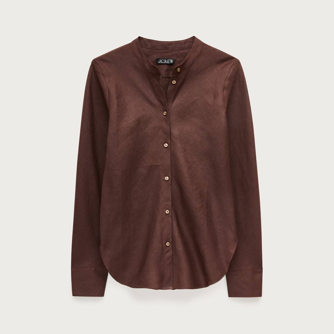 Bias-cut linen shirt